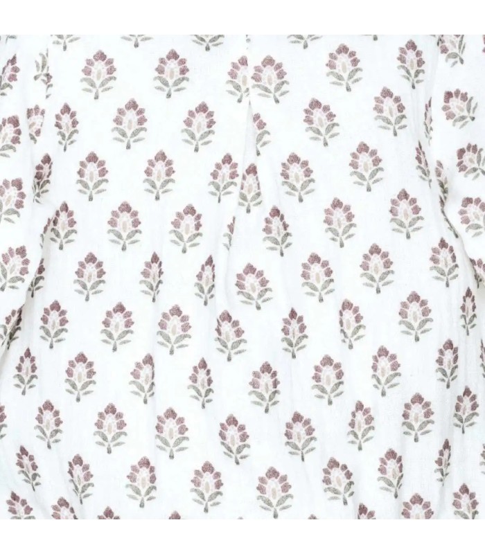 Detalles del Pelele bebé berenjena algodón estampado floral cuello fruncido suave invierno