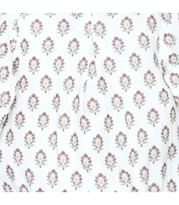 Detalles del Pelele bebé berenjena algodón estampado floral cuello fruncido suave invierno