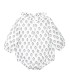 Pelele bebé berenjena algodón estampado floral cuello fruncido suave invierno en fondo blanco