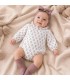 Bebé con el Pelele bebé berenjena algodón estampado floral cuello fruncido suave invierno