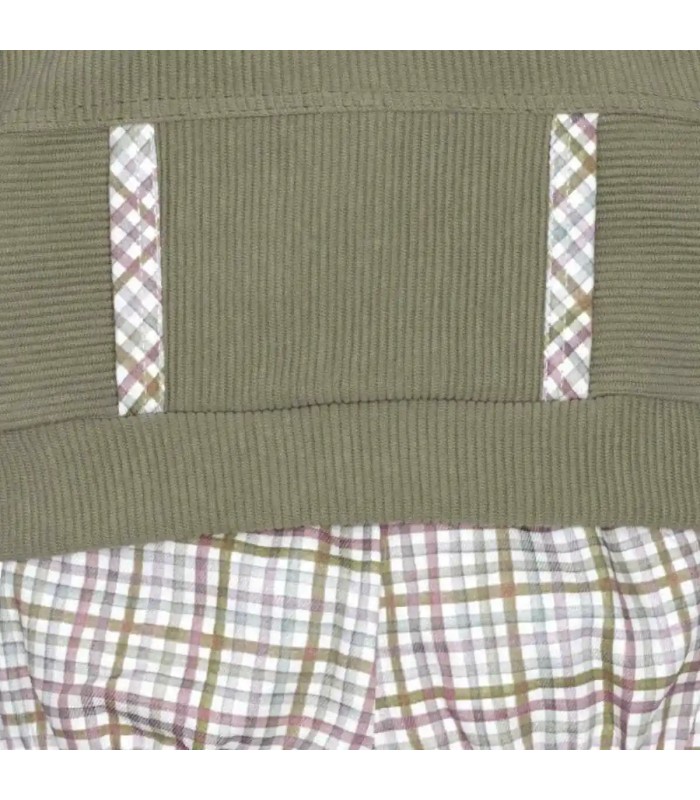 Detalles del conjunto pololo bebé topo canalé cuadros algodón suave invierno detalle