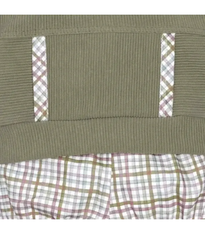 Detalles del conjunto pololo bebé topo canalé cuadros algodón suave invierno detalle