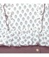 Diseño del conjunto falda pantalón berenjena niña algodón floral canalé invierno detalle