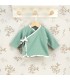 Conjunto 3 piezas bebé mint invierno algodón con chaqueta cruzada polaina acanalada y camiseta estampada con puntilla 1 pieza