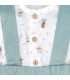 Detalle del Conjunto Pololo bebé mint invierno con tirantes algodón camisa estampada y pololo elástico color mint
