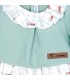 Detalle del Conjunto legging bebé mint invierno algodón punto acanalado con volante estampado en cuello y bajo