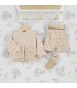 Conjunto Pololo bebé arena moderno algodón sudadera suave con bolsillo estampado y pololo