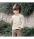 Niño con el Conjunto niño arena camisa cuadros algodón pantalón liso reciclado look invierno elegante