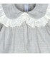 Detalles del Jesusito bebé gris elegante algodón cuello puntilla bordada textura suave invierno