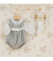 Conjunto Peto bebé gris con puntilla Calamaro Tui Excellentt