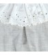 Detalles del Pelele bebé gris algodón cuello bordado inglés calado textura suave invierno elegante