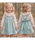 Niña con el Conjunto Pichi niña mint invierno con lazada central blusa vichy con volante y tejido algodón suave
