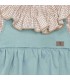 Diseño parte delantera del Conjunto Pichi niña mint invierno con lazada central blusa vichy con volante y tejido algodón suave