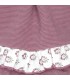 Diseño delantero del Conjunto Pololo bebé berenjena canalé volante floral tejido suave invierno
