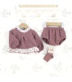 Conjunto Pololo bebé berenjena Calamaro Meira