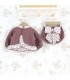 Conjunto Pololo bebé berenjena canalé volante floral tejido suave invierno parte trasera
