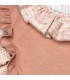 Detalles del Conjunto niña rosa viejo blusa estampada chaleco volantes y falda tejido suave elegante