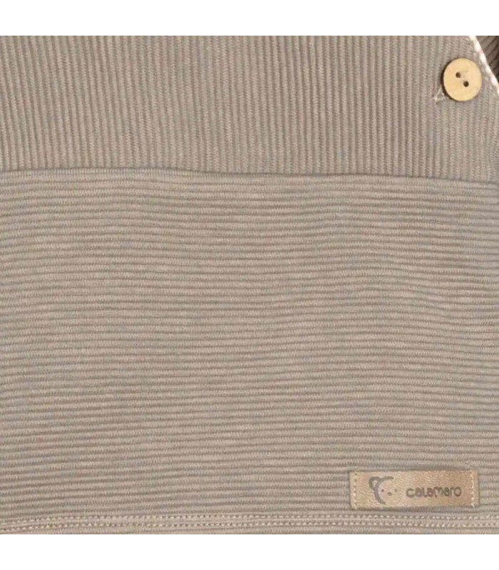 Conjunto sport bebé topo algodón canalé sudadera botones y pantalón textura suave detalles de la tela