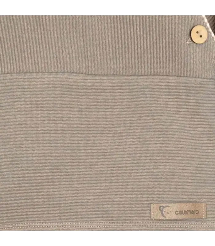 Conjunto sport bebé topo algodón canalé sudadera botones y pantalón textura suave detalles de la tela