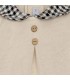 Detalle del conjunto polaina bebé crudo cuello vichy botones tejido punto invierno