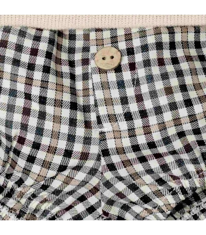 Estampado del conjunto pololo bebé crudo sudadera punto bordado camión pololo cuadros algodón invierno