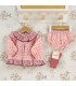 Jesusito bebé rosa empolvado algodón con volante vichy y estampado delicado detalle invierno