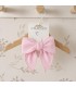 Lazo Pelo bebé rosa con pinza en tejido suave colección Antas Calamaro accesorio elegante infantil