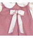 Detalles del vestido niña nude floral lazo invierno rosa empolvado mangas algodón estampado cuello redondo