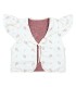 Chaleco niña nude reversible borreguito rosa empolvado algodón floral lazo delantero manga volante parte interior fondo blanco