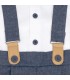 Detalles del conjunto pololo bebé azul tirantes algodón camisa blanca botones detalle elegante
