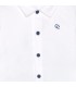 Detalles del conjunto pantalón niño azul camisa blanca algodón botones detalle elegante