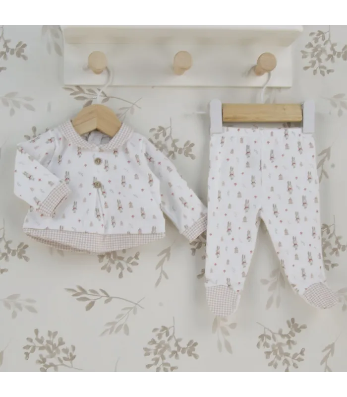 ▶️  Conjunto Polaina con Bebe Niño Huella al por mayor 50131 | Top Baby