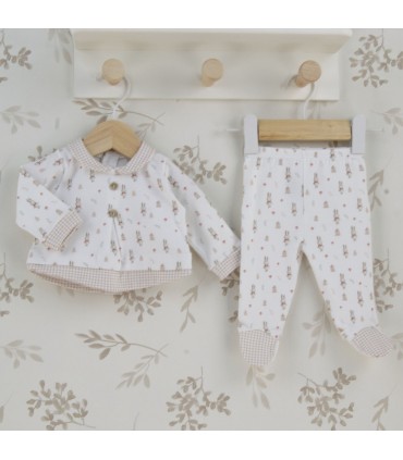 ▶️  Conjunto Polaina con Bebe Niño Huella al por mayor 50131 | Top Baby