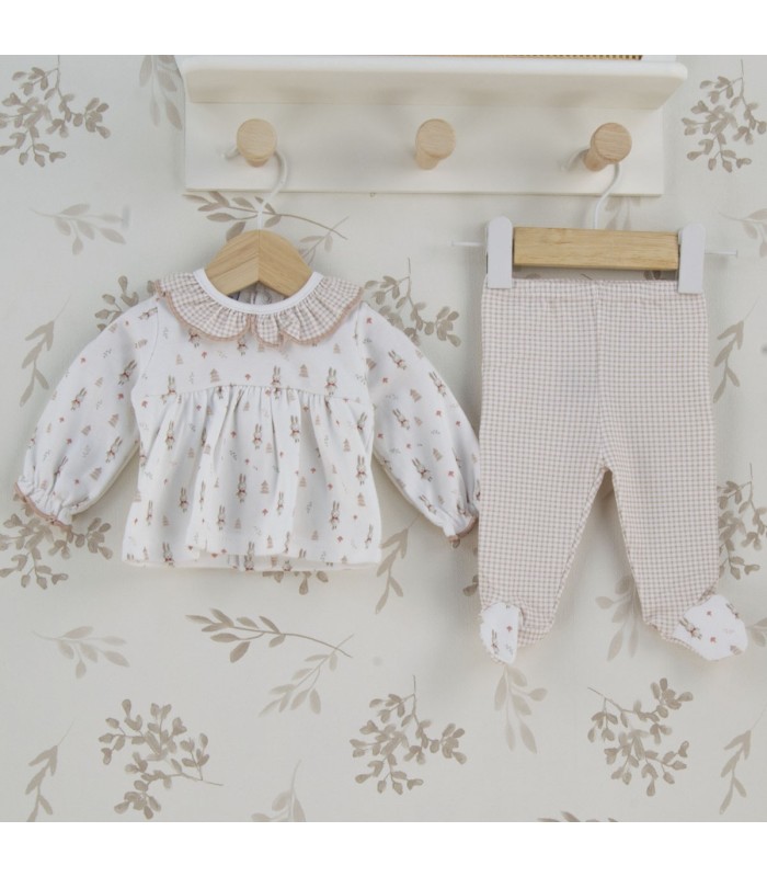 ▶️  Conjunto Polaina con Volante Niña Huella al por mayor 51131 | Top Baby