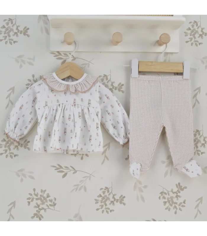 ▶️  Conjunto Polaina con Volante Niña Huella al por mayor 51131 | Top Baby