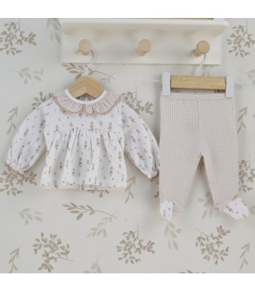 ▶️  Conjunto Polaina con Volante Niña Huella al por mayor 51131 | Top Baby