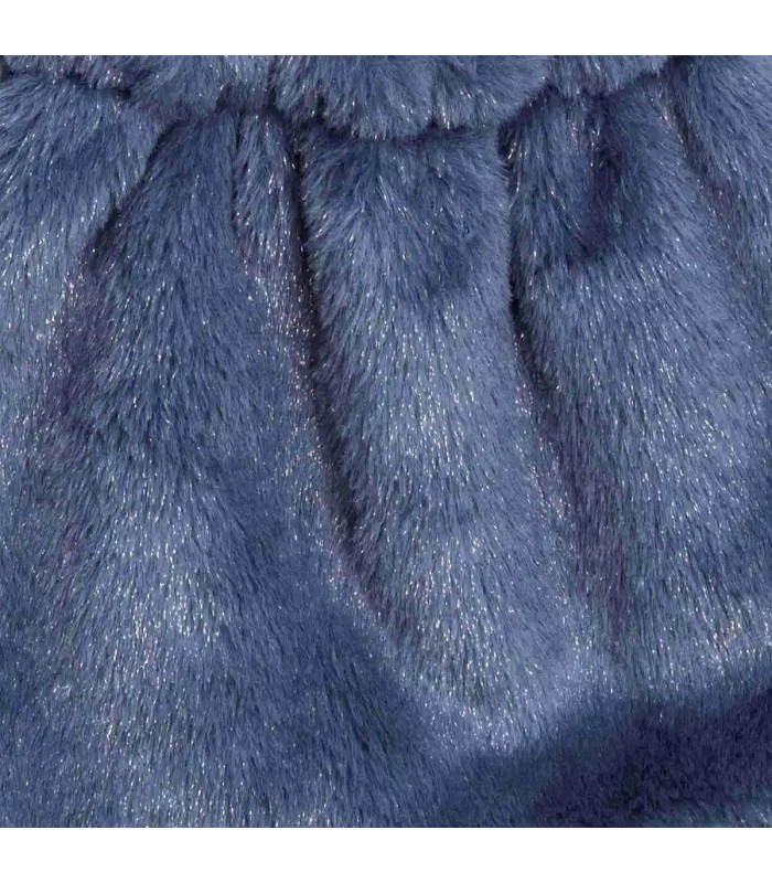 Textura del bolso niña azul invierno tejido aterciopelado asa larga detalle textura elegante