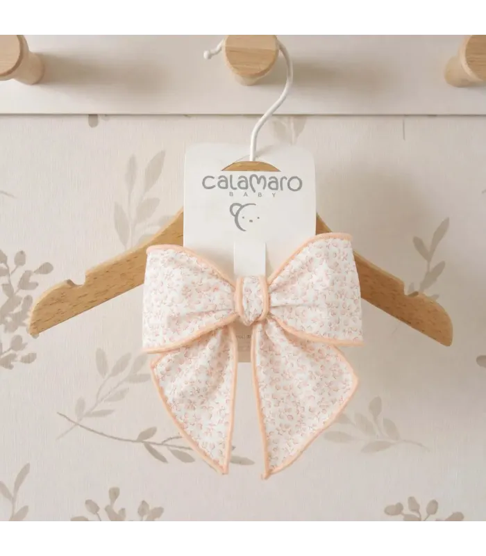 Lazo Pelo niña nude empolvado con microestampado algodón pinza grande detalle elegante infantil