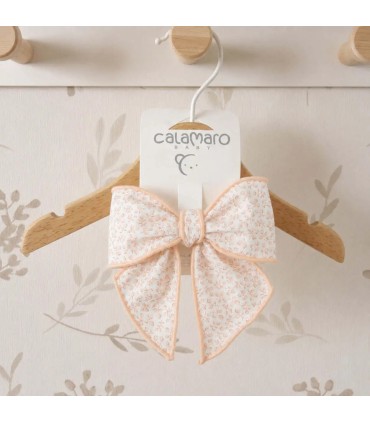 Lazo Pelo niña nude empolvado con microestampado algodón pinza grande detalle elegante infantil