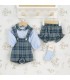Conjunto Peto bebé cuadros verde invierno camisa algodón tirantes botones detalle clásico elegante
