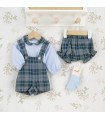 Conjunto Peto bebé cuadros verde invierno Calamaro Marín