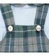 Detalles del conjunto peto bebé cuadros verde invierno camisa algodón tirantes botones detalle clásico elegante