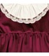 Detalles del vestido niña granate con cuello blanco de puntilla manga larga tejido suave elegante invierno