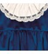 Detalles del vestido niña azul marino con cuello blanco de puntilla manga larga tejido suave elegante invierno
