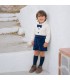 Niño con el conjunto pololo bebé azul marino elegante con camisa blanca pajarita y pantalón corto tejido suave invierno