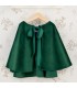 Capa niña verde bosque con lazo frontal tejido suave elegante abrigo ligero invierno