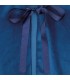 Detalles de la capa niña azul marino con lazo frontal tejido suave elegante abrigo ligero invierno
