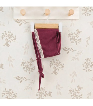 Capota bebé granate con puntilla lateral tejido suave elegante invierno ajuste cómodo