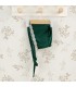 Capota bebé verde bosque con puntilla lateral tejido suave elegante invierno ajuste cómodo