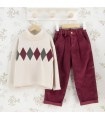 Conjunto niño Pantalón Granate Calamaro Cangas